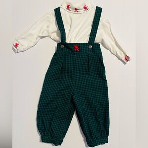 Vintage Hartstrings Baby turtleneck and Overall Set Size 18M